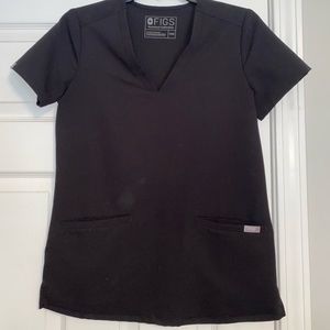 FIGS XXS BLACK SCRUB TOP